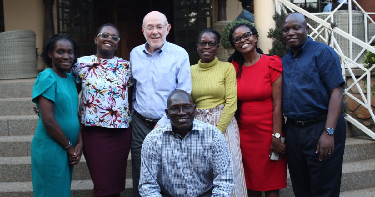 Five more pediatric cancer leaders with Drs. Lubega and Poplack