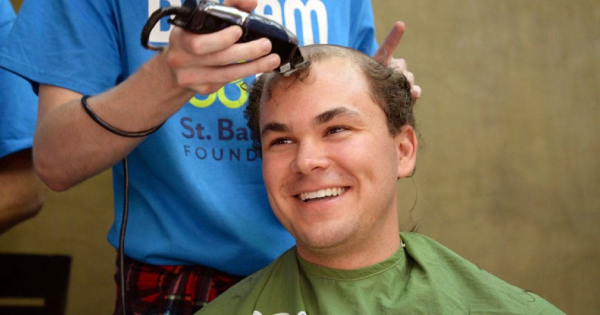 Man getting his head shaved