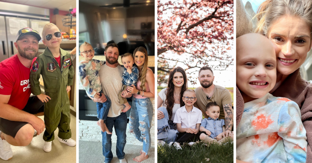 A collage showcasing joyful moments of a family with children, capturing smiles and cherished moments together.