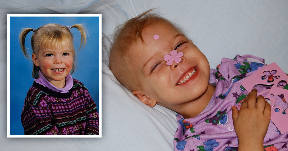 Arden Bucher in Bed with a school photo